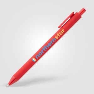 Stylo Bloom en plastique recyclé avec corps soft-touch et mécanisme rétractable (+Sérigraphie) 9