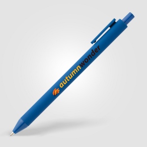 Stylo Bloom en plastique recyclé avec corps soft-touch et mécanisme rétractable (+Sérigraphie) 3