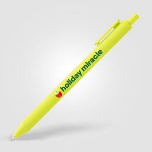 Stylo Bloom en plastique recyclé avec corps soft-touch et mécanisme rétractable (+Sérigraphie) 2