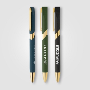 Stylo Aurelia avec finitions dorées en plastique recyclé (+Tampographie) 13