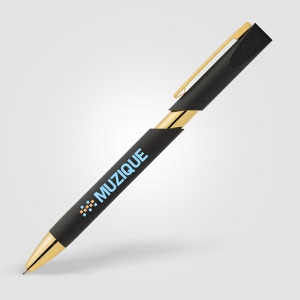 Stylo Aurelia avec finitions dorées en plastique recyclé (+Tampographie)