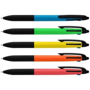 Stylo Malta 3-en-1 en plastique recyclé avec grip néon et multi-encres (+Tampographie) 13