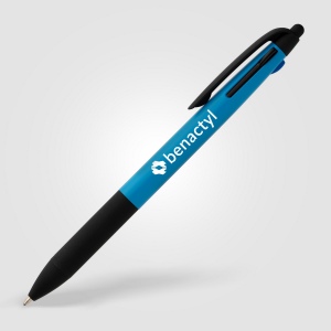 Stylo Malta 3-en-1 en plastique recyclé avec grip néon et multi-encres (+Tampographie) 15