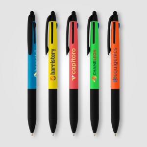 Stylo Malta 3-en-1 en plastique recyclé avec grip néon et multi-encres (+Tampographie) 7