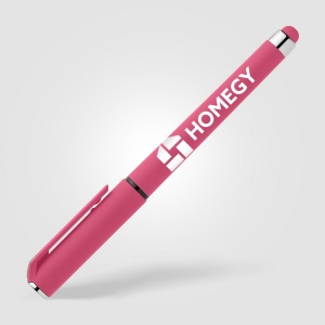 Stylo Islander en plastique recyclé avec grip gel monochrome (+Sérigraphie) 19