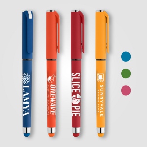 Stylo Islander en plastique recyclé avec grip gel monochrome (+Sérigraphie) 25