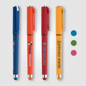 Stylo Islander en plastique recyclé avec grip gel monochrome (+Sérigraphie) 9