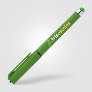 Stylo Islander en plastique recyclé avec grip gel monochrome (+Sérigraphie) 3