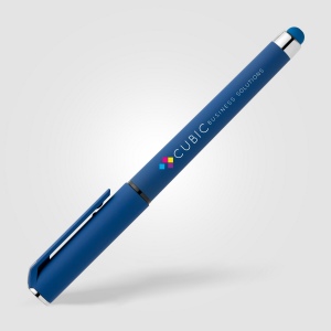 Stylo Islander en plastique recyclé avec grip gel monochrome (+Sérigraphie) 2
