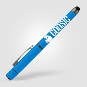 Stylo Tavi en plastique recyclé avec stylet et fidget spinner à encre gel (+Sérigraphie) 18