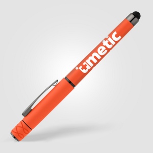 Stylo Tavi en plastique recyclé avec stylet et fidget spinner à encre gel (+Sérigraphie) 19