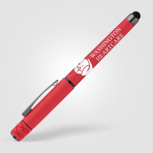 Stylo Tavi en plastique recyclé avec stylet et fidget spinner à encre gel (+Sérigraphie) 20