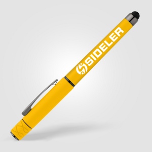 Stylo Tavi en plastique recyclé avec stylet et fidget spinner à encre gel (+Sérigraphie) 21