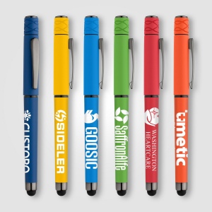 Stylo Tavi en plastique recyclé avec stylet et fidget spinner à encre gel (+Sérigraphie) 22