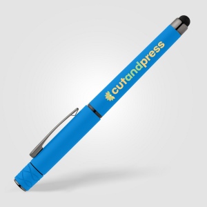 Stylo Tavi en plastique recyclé avec stylet et fidget spinner à encre gel (+Sérigraphie) 4