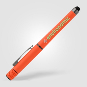 Stylo Tavi en plastique recyclé avec stylet et fidget spinner à encre gel (+Sérigraphie) 5