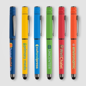 Stylo Tavi en plastique recyclé avec stylet et fidget spinner à encre gel (+Sérigraphie) 8
