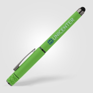 Stylo Tavi en plastique recyclé avec stylet et fidget spinner à encre gel (+Sérigraphie) 3