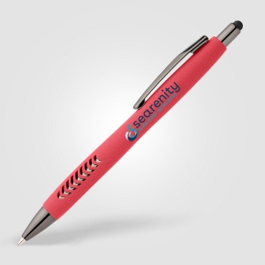 Stylo Avalon en plastique recyclé avec finition pierre et stylet (+4 Colour Inkjet) 4