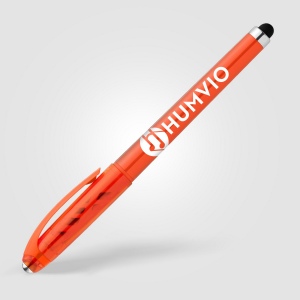 Stylo Prism en plastique recyclé avec stylet, boule anti-stress et encre gel (+Sérigraphie) 20
