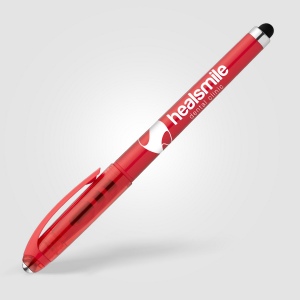Stylo Prism en plastique recyclé avec stylet, boule anti-stress et encre gel (+Sérigraphie) 21