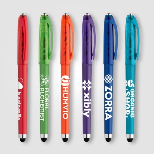 Stylo Prism en plastique recyclé avec stylet, boule anti-stress et encre gel (+Sérigraphie) 22