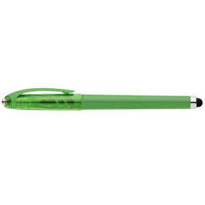 Stylo Prism en plastique recyclé avec stylet, boule anti-stress et encre gel (+Sérigraphie) 10