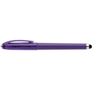 Stylo Prism en plastique recyclé avec stylet, boule anti-stress et encre gel (+Sérigraphie) 12