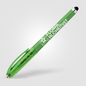 Stylo Prism en plastique recyclé avec stylet, boule anti-stress et encre gel (+Sérigraphie) 17