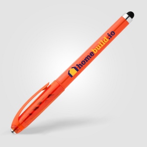 Stylo Prism en plastique recyclé avec stylet, boule anti-stress et encre gel (+Sérigraphie) 6