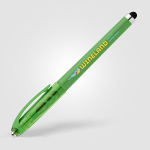 Stylo Prism en plastique recyclé avec stylet, boule anti-stress et encre gel (+Sérigraphie) 3