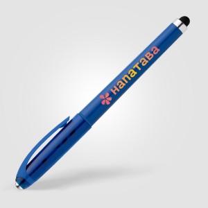 Stylo Prism en plastique recyclé avec stylet, boule anti-stress et encre gel (+Sérigraphie)