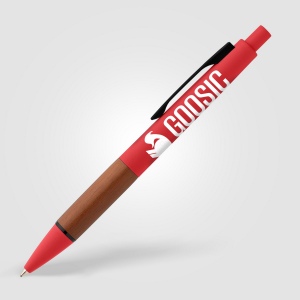 Stylo Tide en plastique recyclé avec grip en bois d’acacia (+Sérigraphie) 17