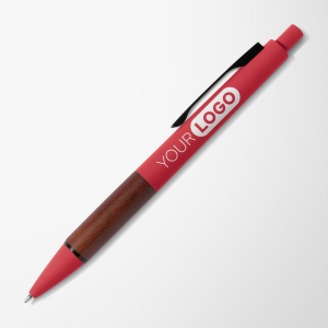 Stylo Tide en plastique recyclé avec grip en bois d’acacia (+Sérigraphie) 18