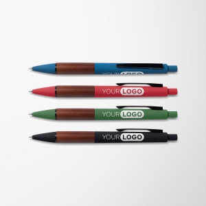 Stylo Tide en plastique recyclé avec grip en bois d’acacia (+Sérigraphie) 20