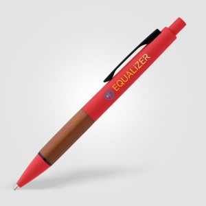 Stylo Tide en plastique recyclé avec grip en bois d’acacia (+Sérigraphie) 5