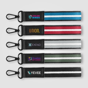 Porte-clés Newport en rPET tissé motif chevron avec mousqueton à pression – 19 × 2,5 cm (+4 Colour Inkjet) 7