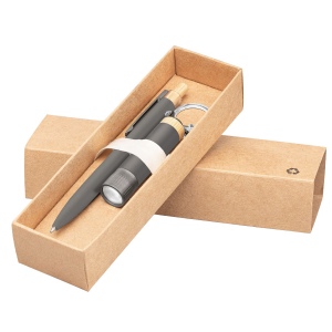 Coffret cadeau Reborn, stylo et lampe torche, aluminium recyclé avec accents en bambou - impression  (+4 Colour Inkjet) 8
