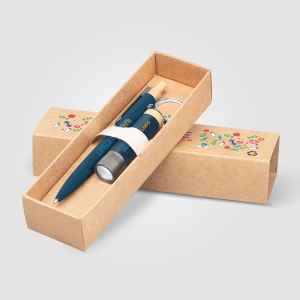 Coffret cadeau Reborn, stylo et lampe torche, aluminium recyclé avec accents en bambou - impression  (+4 Colour Inkjet) 4
