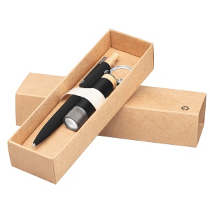 Coffret cadeau Reborn, stylo et lampe torche, aluminium recyclé avec accents en bambou (+Laser) 6