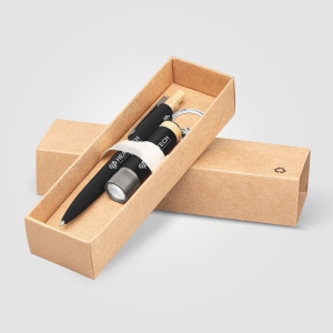 Coffret cadeau Reborn, stylo et lampe torche, aluminium recyclé avec accents en bambou (+Laser) 7