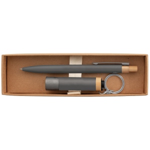 Coffret cadeau Reborn, stylo et lampe torche, aluminium recyclé avec accents en bambou (+Laser) 8