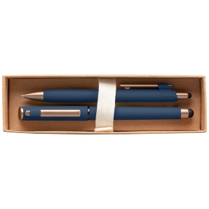 Coffret cadeau stylo York, plastique recyclé, finition bronze (+4 Colour Inkjet) 11