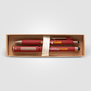 Coffret cadeau stylo York, plastique recyclé, finition bronze (+4 Colour Inkjet) 4