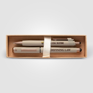 Coffret cadeau stylo York, plastique recyclé, finition bronze (+4 Colour Inkjet) 5