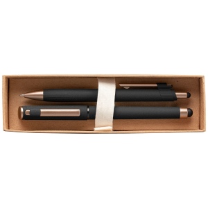 Coffret cadeau stylo York, plastique recyclé, finition bronze, boîte décorée - marquée (+4 Colour Inkjet) 7
