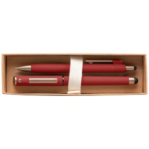 Coffret cadeau stylo York, plastique recyclé, finition bronze, boîte décorée - marquée (+4 Colour Inkjet) 9