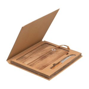 Set Mysa, couteau à fromage suspendu et planche en bambou FSC - 262 x 290 x 25 mm (+Laser) 4