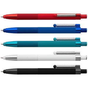 Stylo Lisbon, aluminium recyclé, monochrome, stylet anti-stress (+Laser) 18