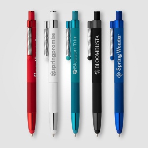 Stylo Lisbon, aluminium recyclé, monochrome, stylet anti-stress (+Laser) 21